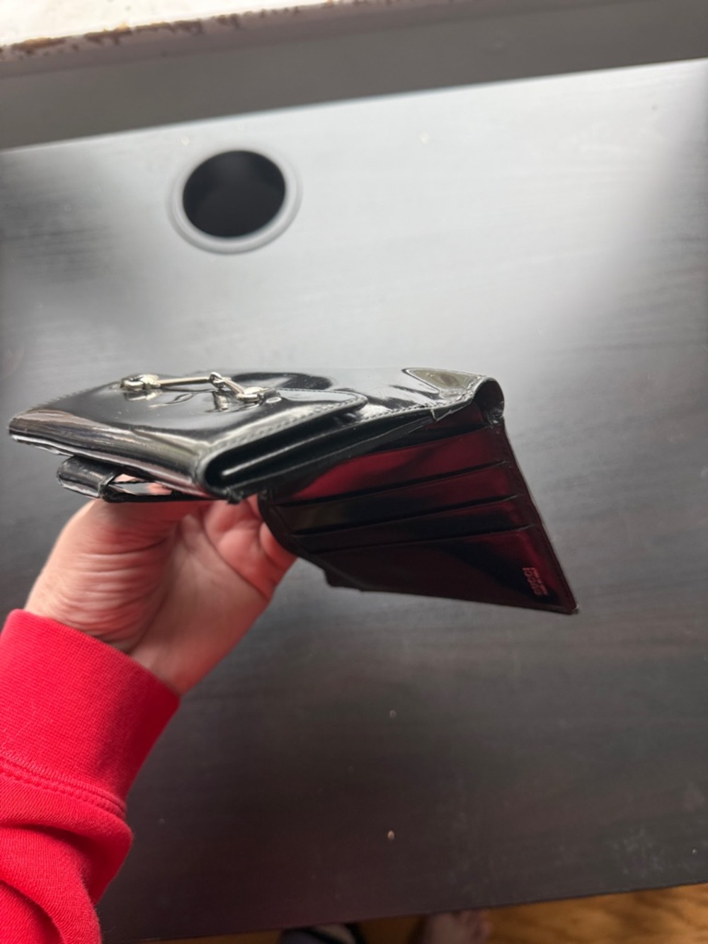 Gucci Black Patent Leather Bifold Wallet with Horsebit Detail - Picture 11 of 14
